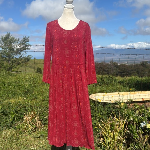 Gudrun Sjöden Deco Tricot Red Heart Floral babydoll Prairie Midi dress medium - Picture 7 of 9